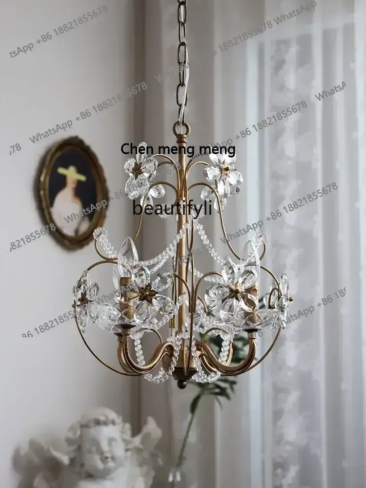 cn8350 LHY yj American Retro French Pastoral Crystal Flower Light Luxury Antique Lamps