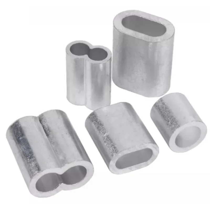 1-200pcs Hole Aluminum Cable Crimps Sleeves M0.5-M20 Cable Ferrule Stops for Snare Wire Rope Clip Swage Trap Barrel Fitting