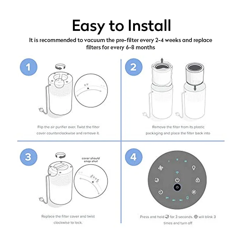 PM2.5 Hepa-фильтр для очистителя воздуха Levoit Core 200 Levoit Фильтр с активированным углем Core 200S Фильтр очистителя воздуха Levoit Core 200S
