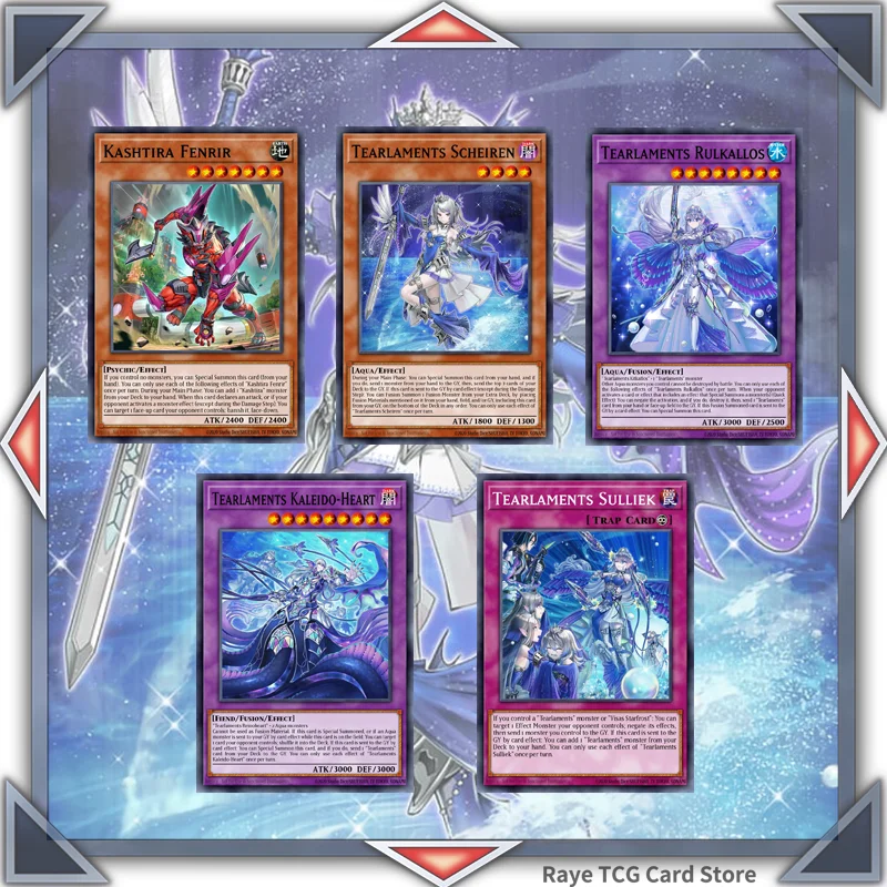 70 pcs Tearlaments TCG Fenrir Yugioh Card Game Deck Easy Play Not Original Master Duel Tearlaments Scheiren DIY Deck MD