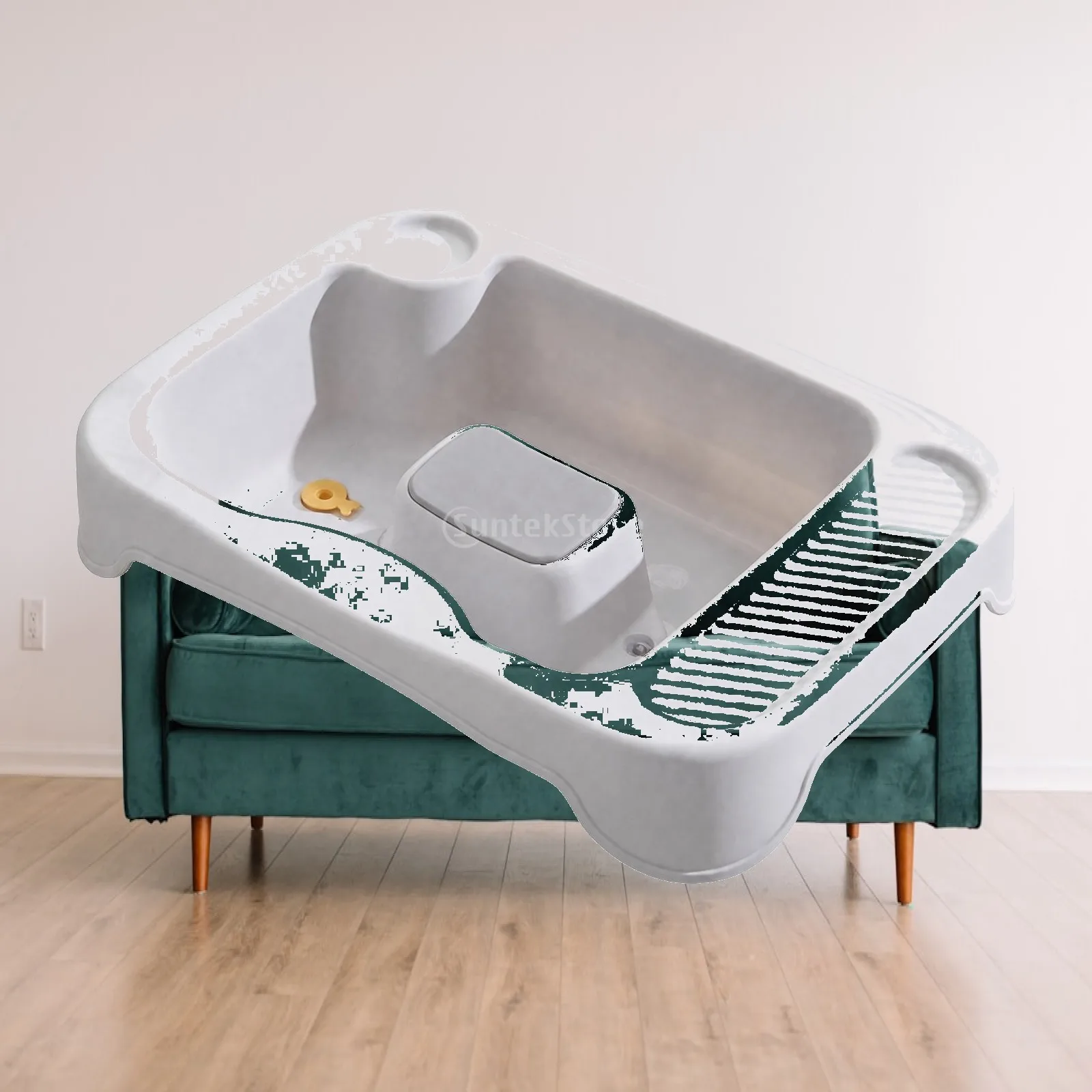 Hair-Washing Basin Comfortable Reclining Hair-Washing Basin with Head Pad Shampoo Bowl Lightweight Slim for Older Adults