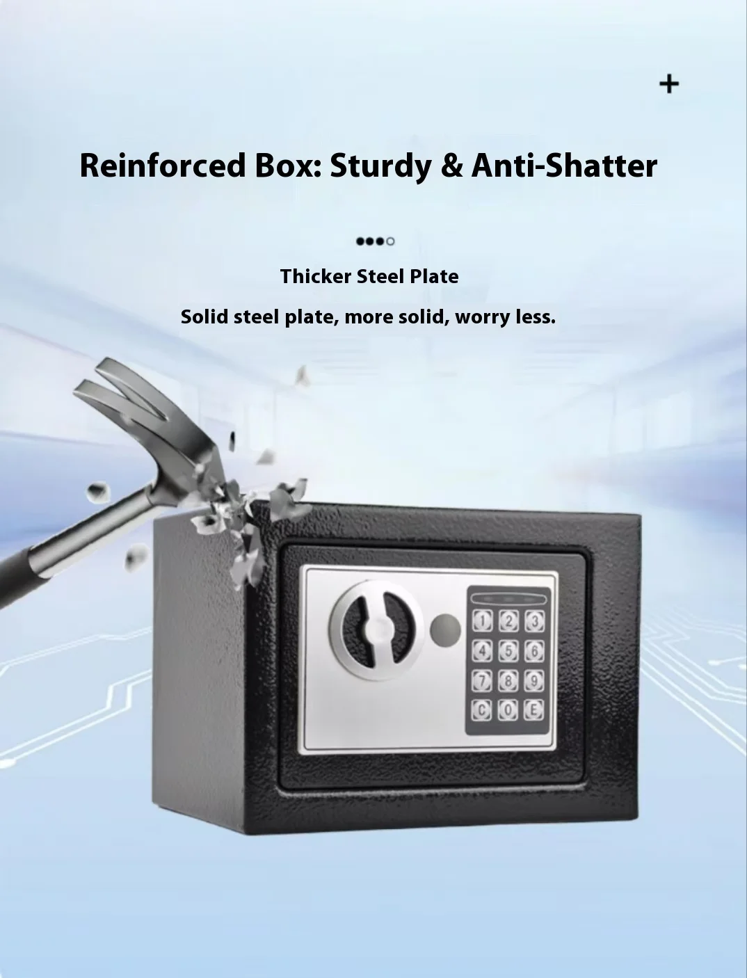 Nueva cerradura electrónica con teclado Digital, caja de seguridad segura totalmente de acero para el hogar, archivador ignífugo, caja de seguridad pequeña