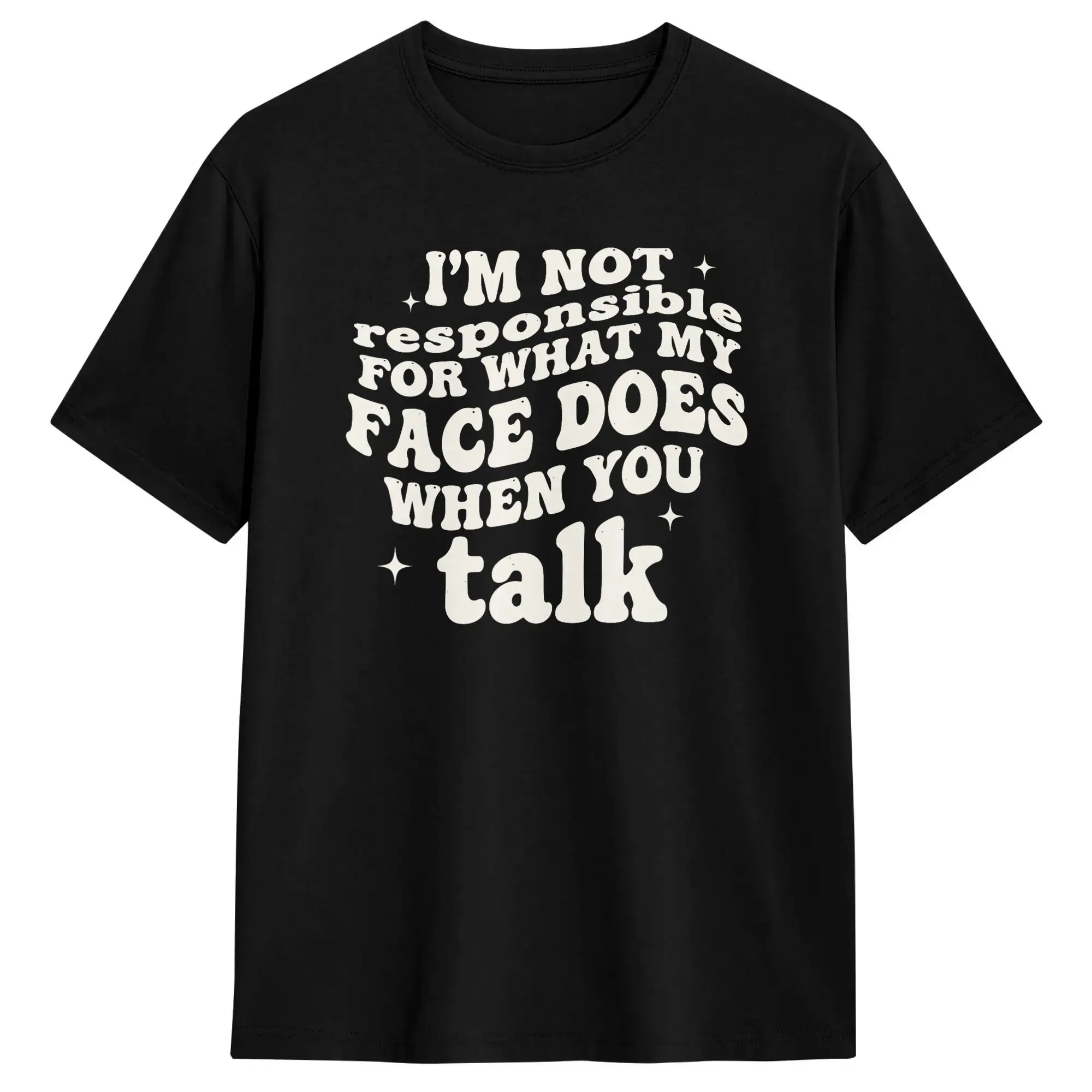 Oversized T Shirt Summer I’m Not Responsible for My Face When You Talk Leisure T Shirts  Cotton Tshirt for Men Short Sleeve Tees