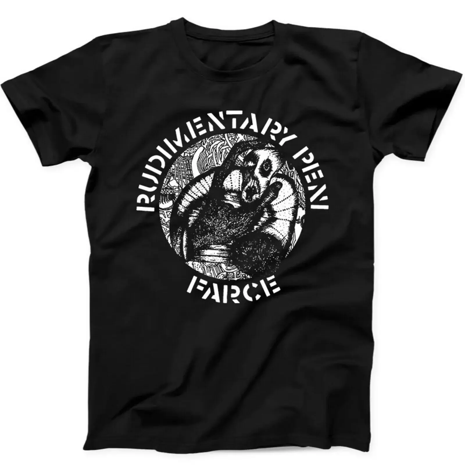 Rudimentary Peni Farce Punk Rock Music Gift Tee Black T Shirt 103