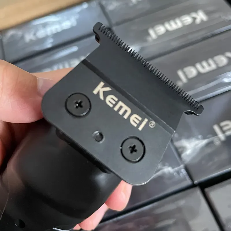 Kemei KM-2299 Barber Cordless Hair Trimmer 0mm Zero Gapped Carving Clipper Detailer Professional Electric Finish Cutting Machine