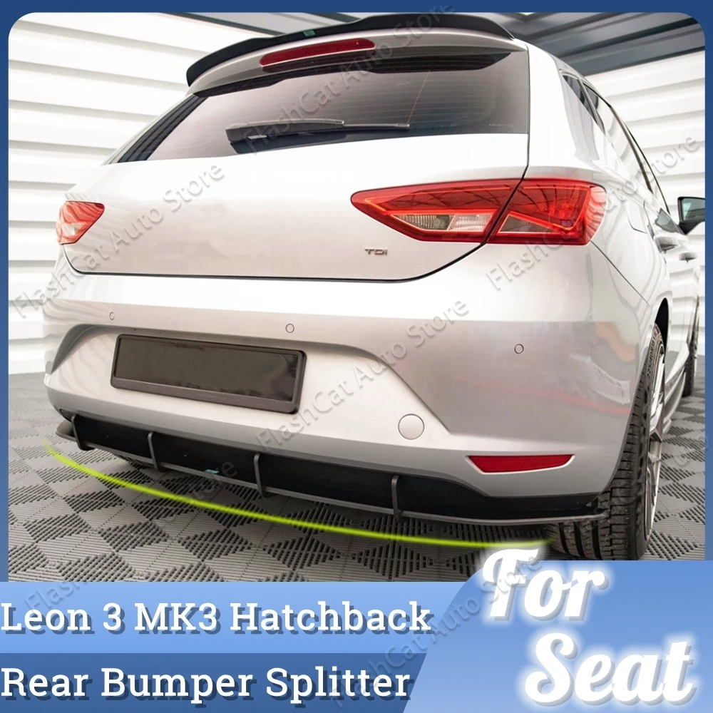 Rear Splitters Spoiler Lip Body Kits For Seat Leon MK3 5F Cupra 4 Fins Car Rear Bumper Diffuser 2012 2013 2014 2015 2016 Preface