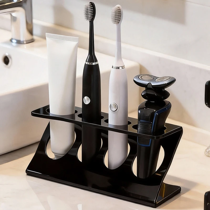 Bathroom Shelf Sinkside Vertical Toothbrush Holder Bathroom Shaving Razor Storage Rack Bedroom Kitchen Desktop Organizer