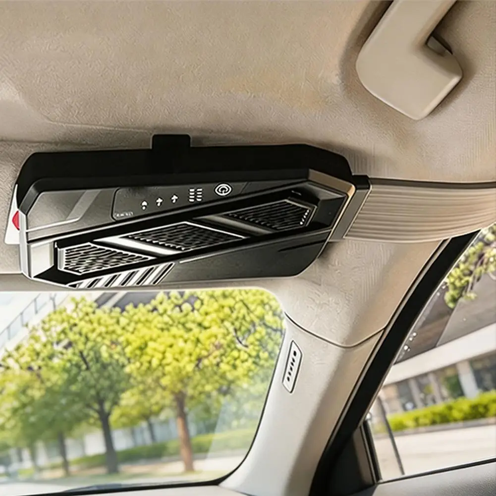 Adjustable Car Sun Visor Mount Fan Rechargeable Quiet Air Circulation Cooler For Windshield Vehicle Interior Use Car Accessory