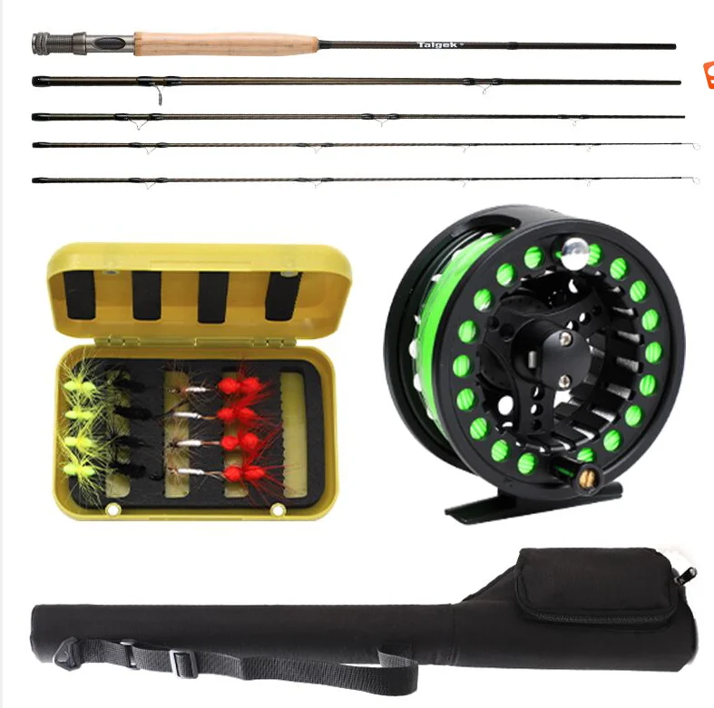 2.43m Good Quality Fly Fishing Combo Kit Tackle High Performance 4 piece Fast Action Fly Rod and Reel Accessories set