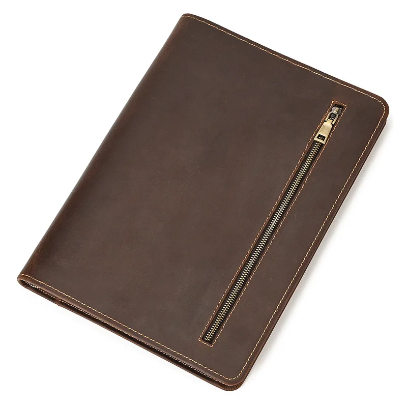 Custodia protettiva per iPad in vera pelle con slot per penna Stile retrò in pelle di cavallo pazzo Custodia protettiva in pelle per tablet da 12,9 pollici Custodia in vera pelle portatile