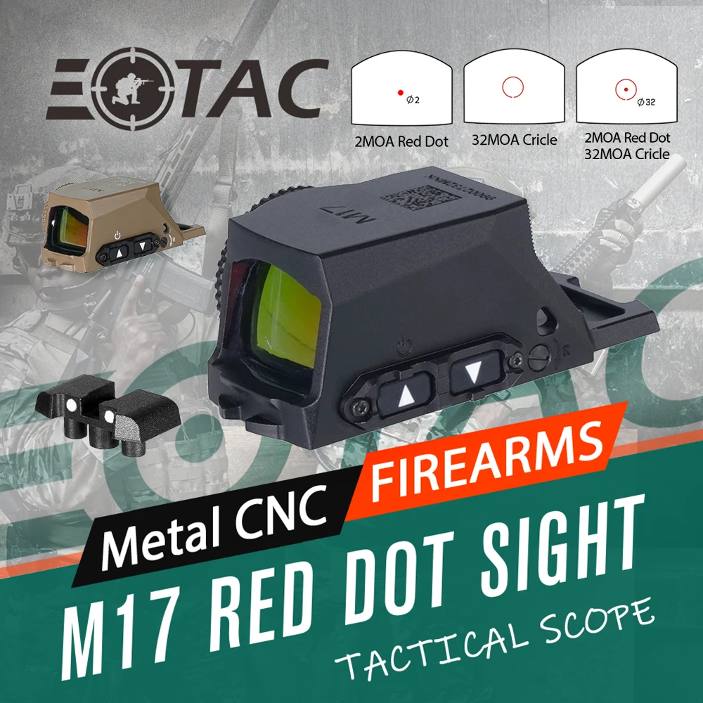 

R-M17 Enclosed Reflex Red Dot Sight 1x24mm Lens Multi-Coating Iron Rear Sight Military/VFC Version M17 M18 Original Markings