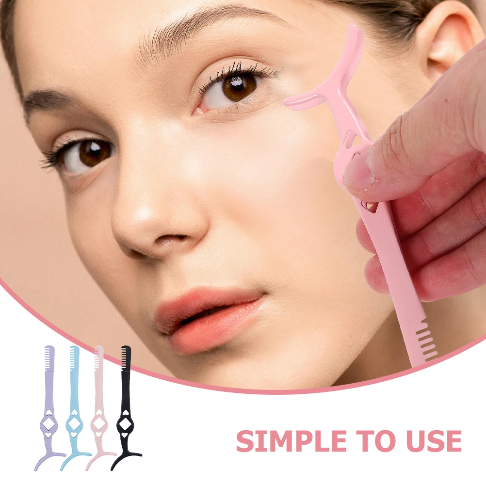 

4pcs Eyelash Curler Comb Tweezers Auxiliary Women Stainless Steel Applicator Tool Lash Clamp