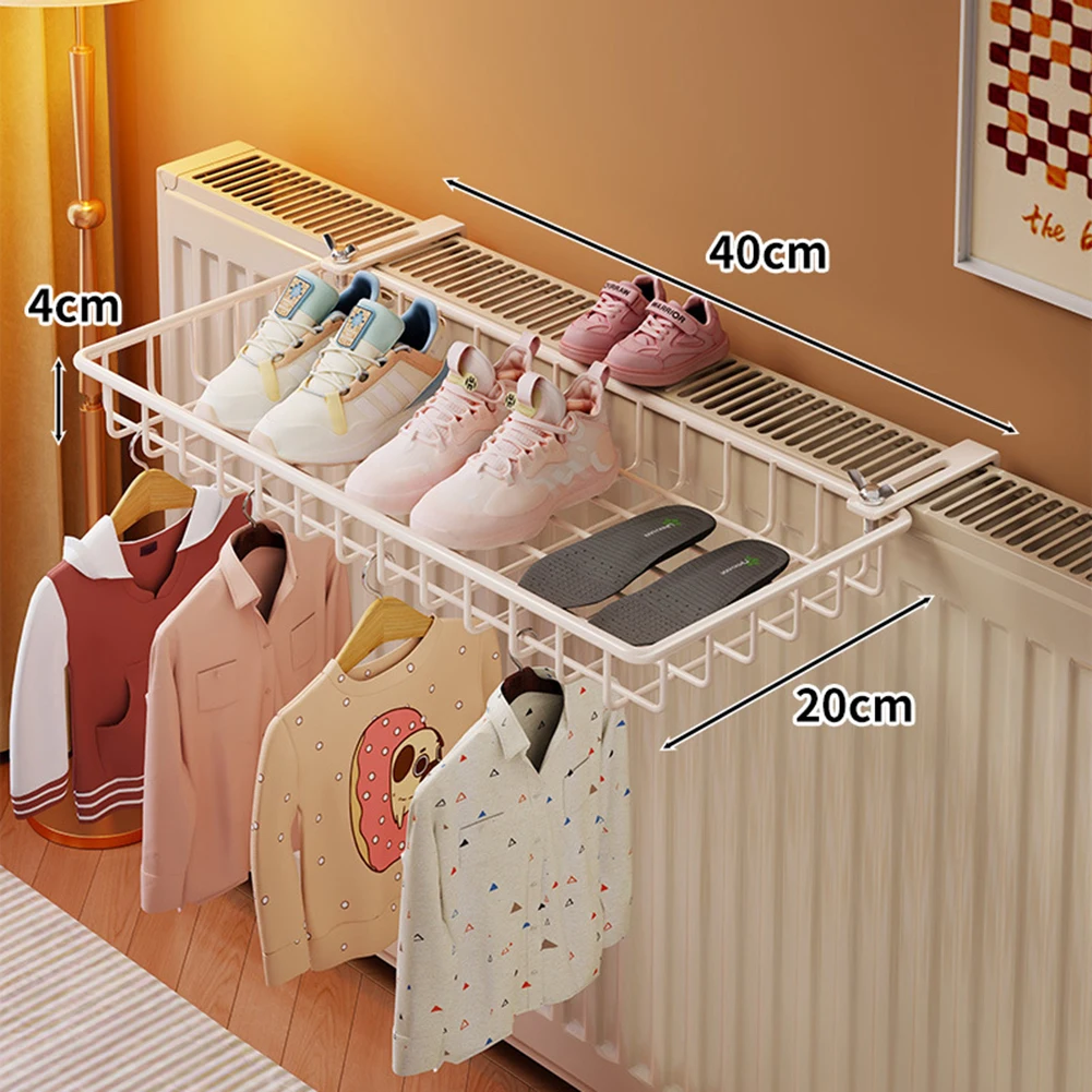40/50cm Shoe Towel Rail Hanging Towel Rail Radiator Cloth Hanger Storage Holder For Heating Radiator For Hotel Bathroom Laundry