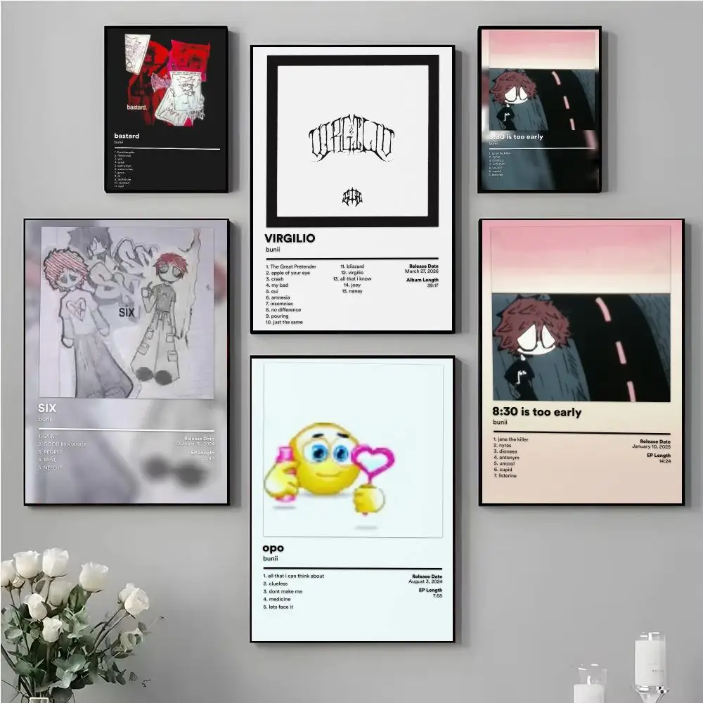 Rock singer B-Bunii Poster Music Album Wall Art Print Room Decoration for Bedroom Living Room Office Home Decor Gift