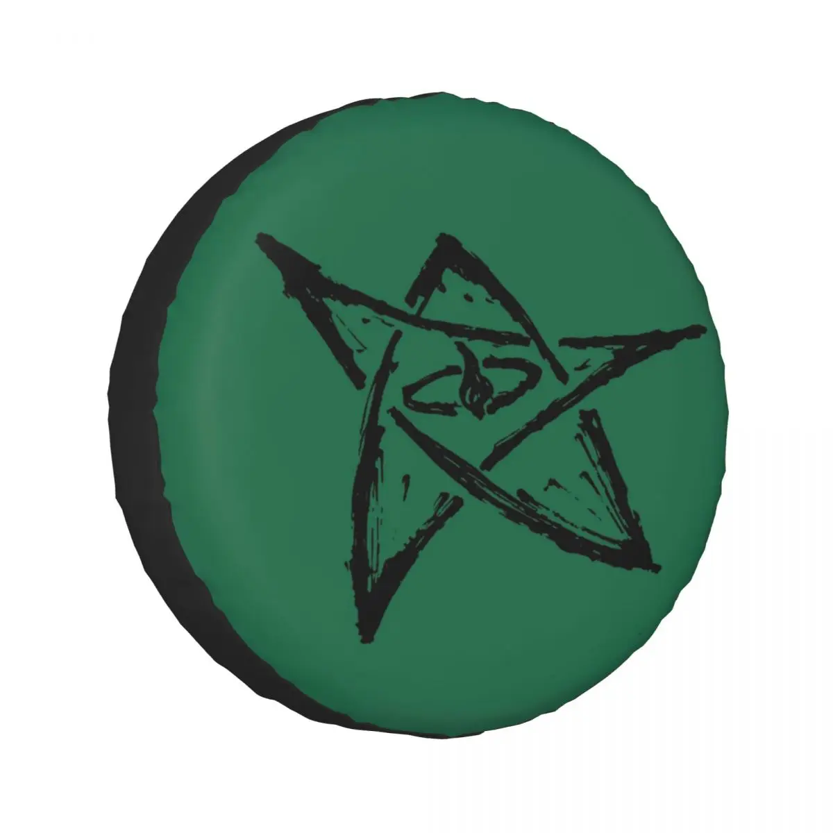 

Call Of Cthulhu, The Elder Sign - Ink Black Spare Tire Cover for Car Pajero 4x4 Wheel Protector Covers 14" 15" 16" 17" Inch