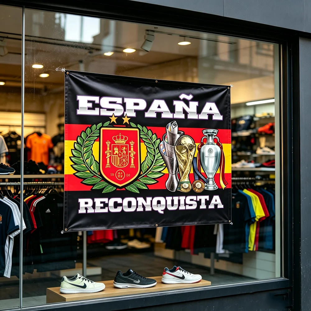 Spain National Soccer Team Banner Spanish Football Champions Wall Flag Fabric Wall Tapestry Fan Decor for