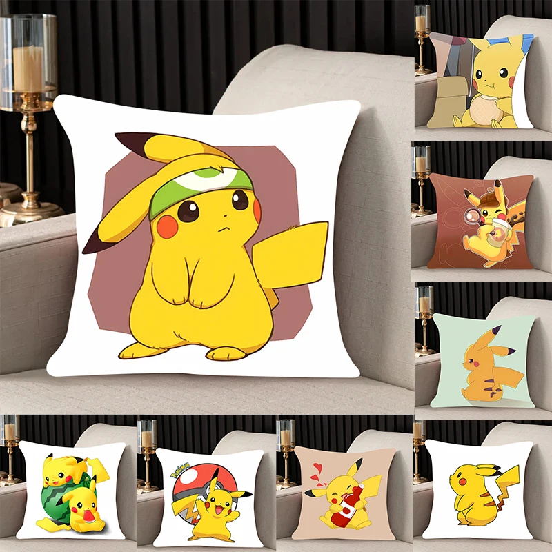 

Pillow Cover Pikachu room bedroomo office coffee shop car Dakimakura Throw Pillows iving room Pillowcase Cute Home Decor 40x40cm