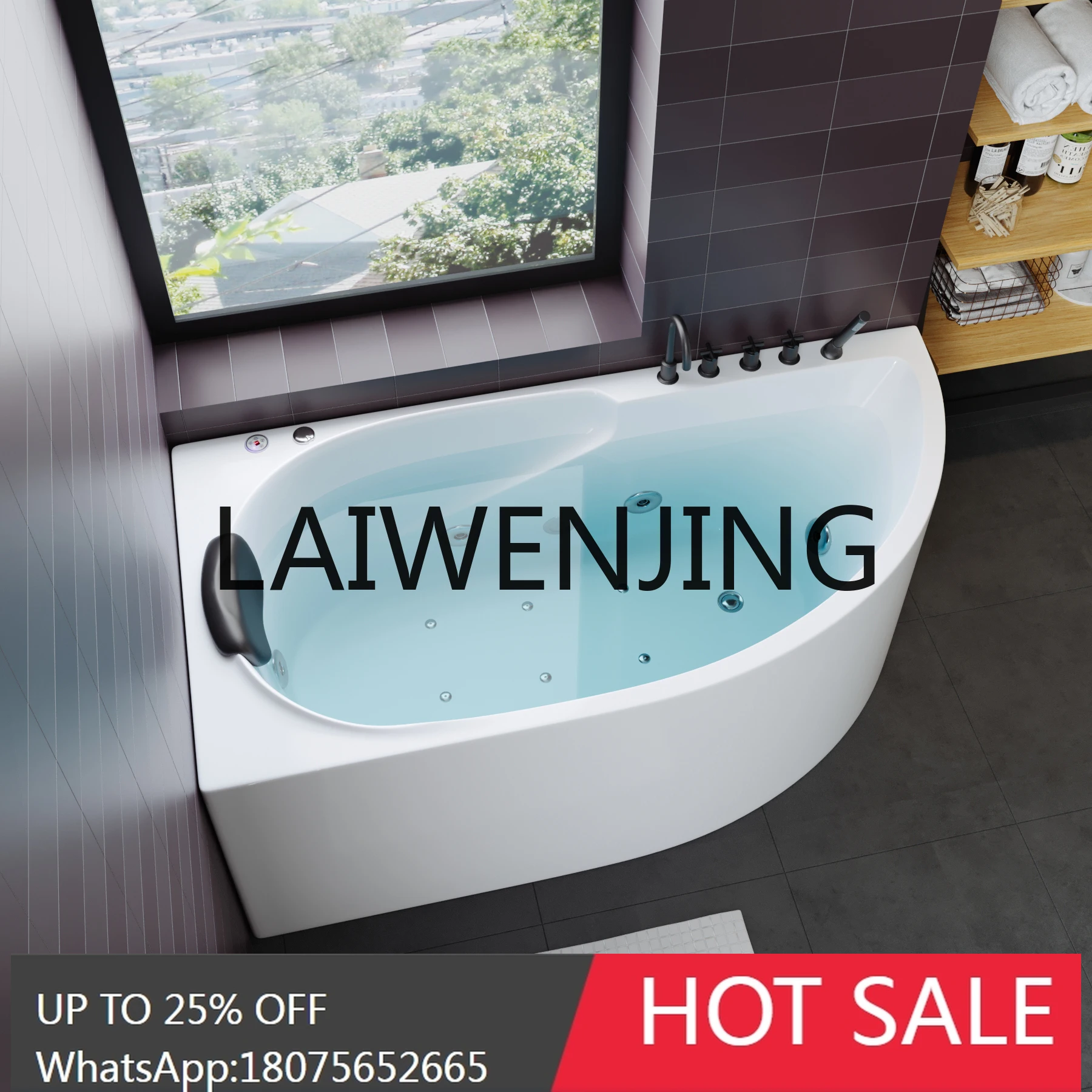 Acrylic small apartment surfing constant temperature Jacuzzi triangular fan smart bathtub bubble heating