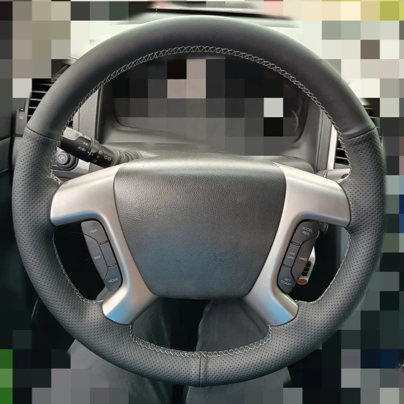 

Hand-sewn Car Steering Wheel Cover For Chevrolet Captiva 2007-2014 Silverado GMC Sierra 2007 Black Microfiber Leather
