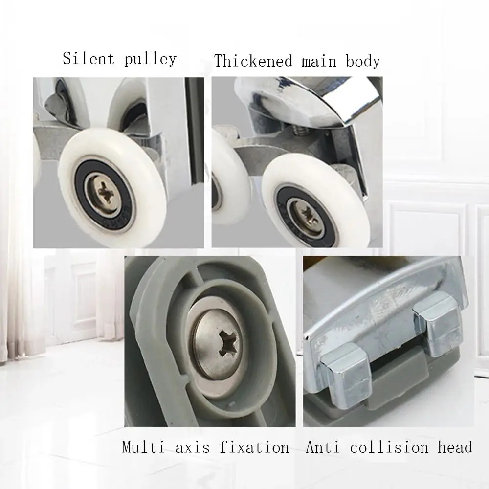 Shower Door Rollers Zinc Alloy Double-Wheel Sliding Shower Door Roller Bearing Wheel Runners Replacement