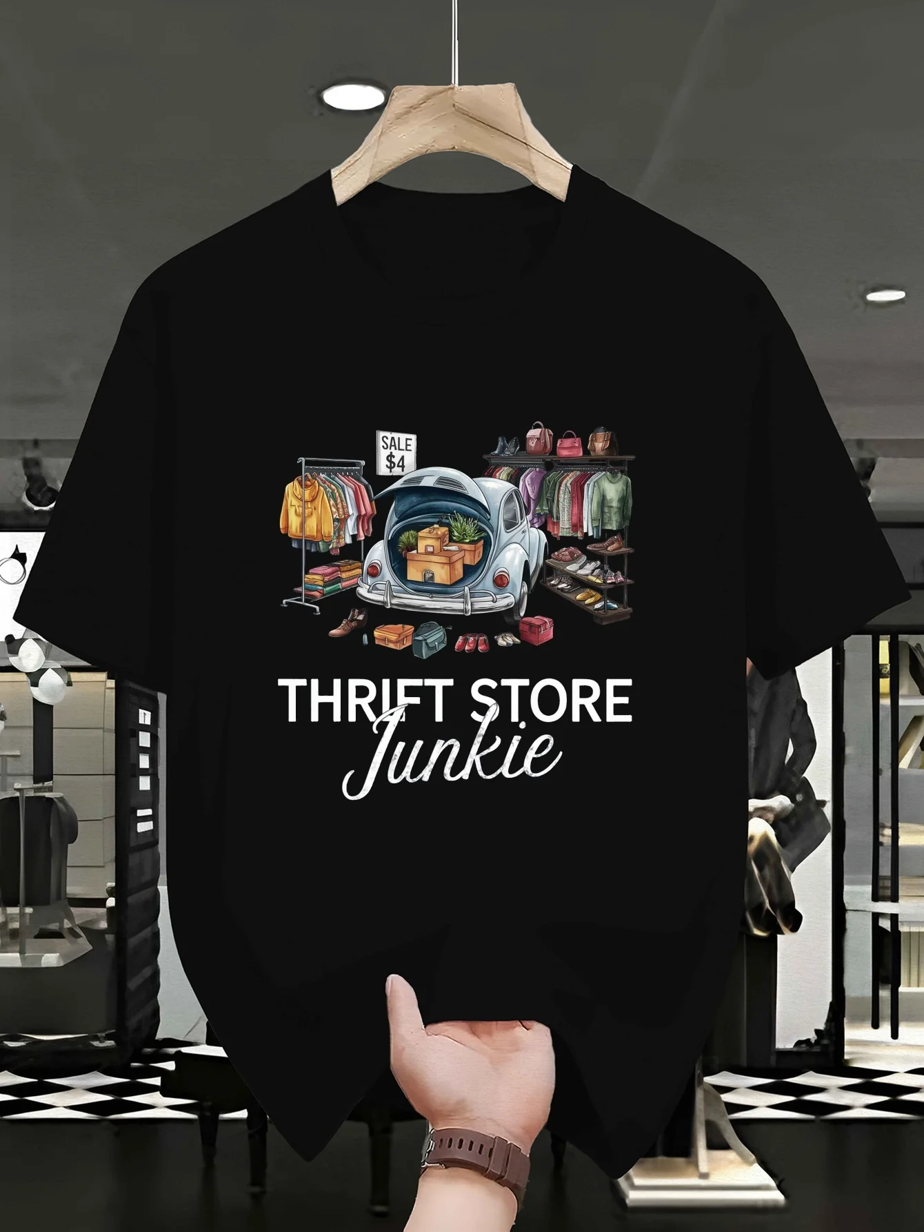 Vintage Store Graphic Printing Summer Autumn Winter Men's and Women's Short Sleeved T-shirts Casual Loose Outdoor Street Fashion