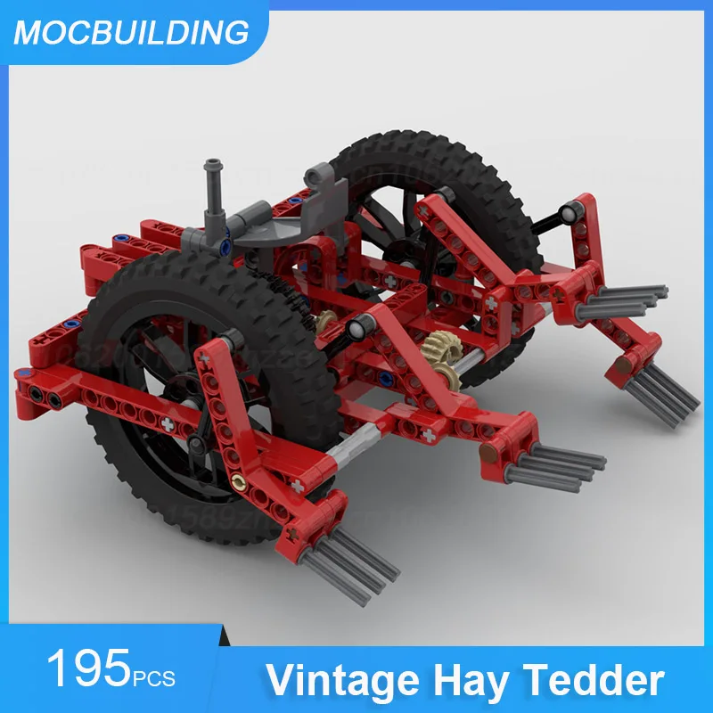 MOC Building Blocks Vintage Tractor with Mowbar & Hay Tedder Model DIY Assemble Bricks Creative Collect Toys Xmas Gifts 524PCS