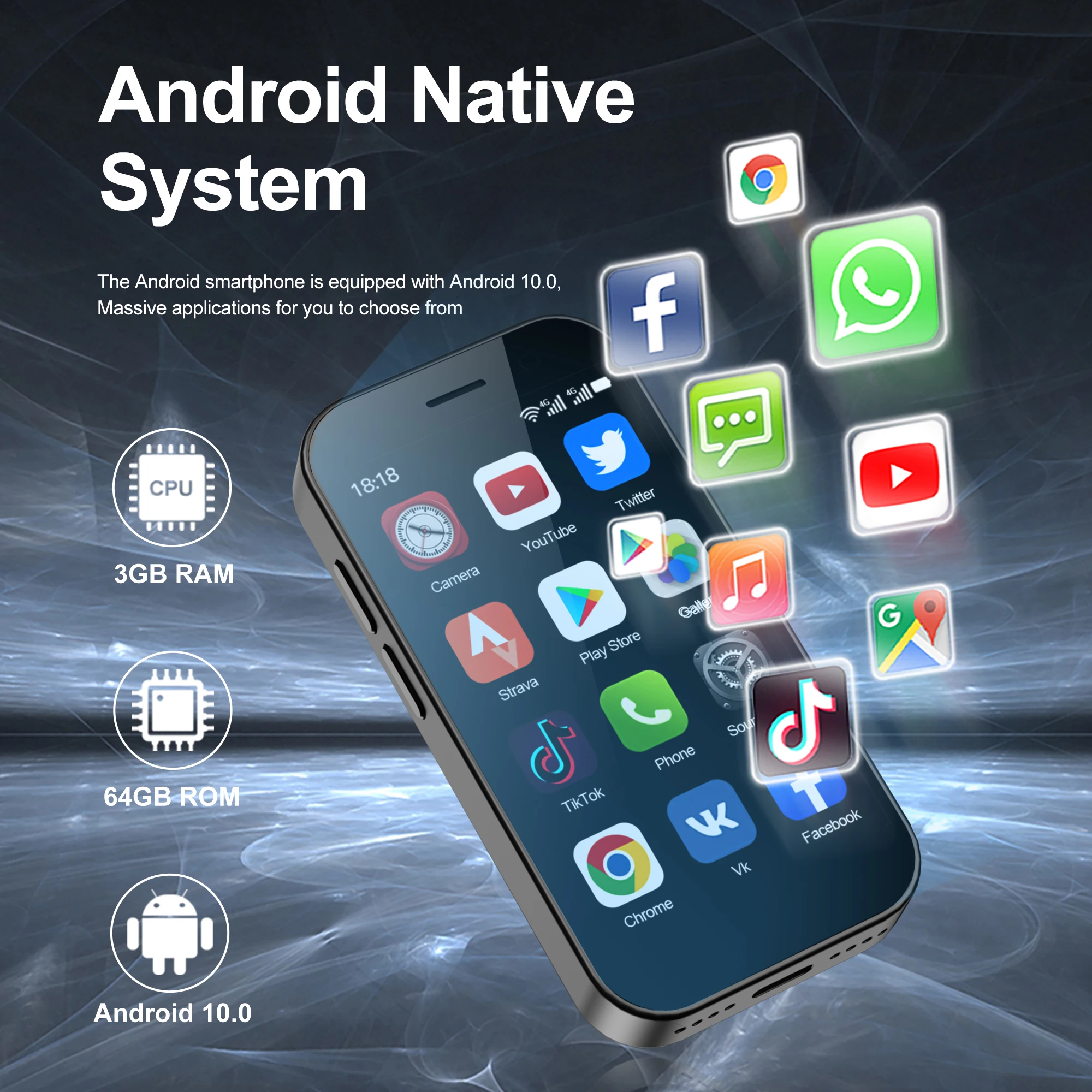 SERVO 2025 KING9000 4Gミニスマートフォン 64GB ROM Android 10.0