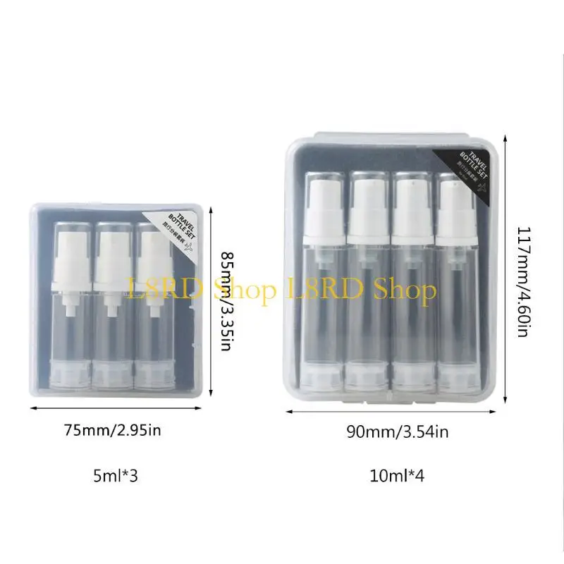 L8RD 3/4PCS 진공 로션 스프레이 병 향수 에센스 미용 포장 리필 가능
