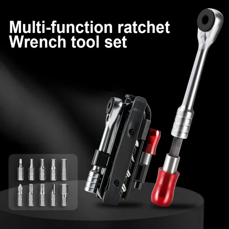 

Portable Ratchet Wrench Kit Bicycle Multi Tool Set Designed for Compatibility and Easy Handling Needs