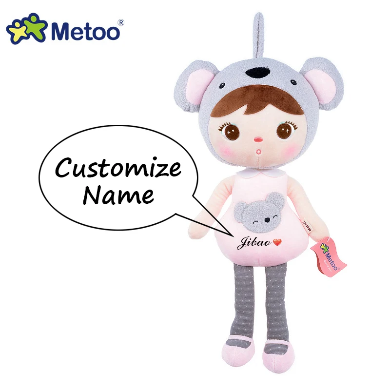 Metoo Jibao Doll Personalize Customize Name Stuffed Animal Koala Panda Angela Plush Toys For Girls Baby Kids Birthday Xmas Gift