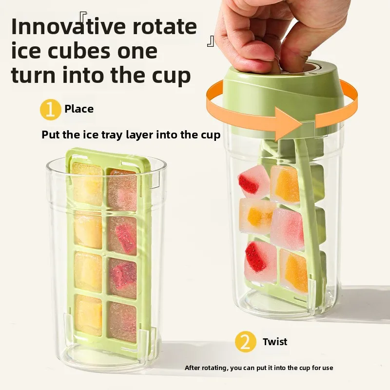 

Twisted Ice Cube Mold Homemade Ice Cube Cup Multi functional Large Capacity Ice Cube Box for Home Use