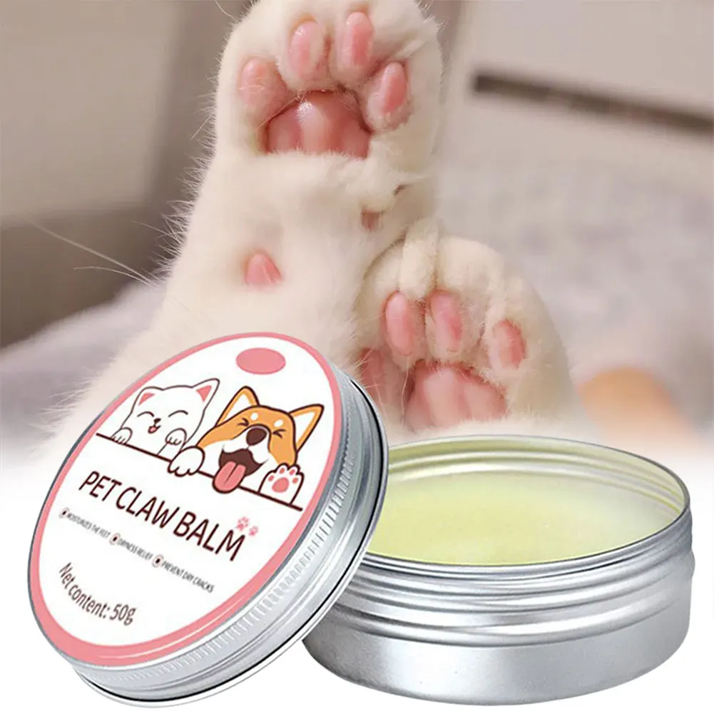 Paw Balm For Cats 50g Cat Dog Paw Protective Cream Pet Nose Protector Moisturizer Pet Crack Feet Repair Accessories For Cats