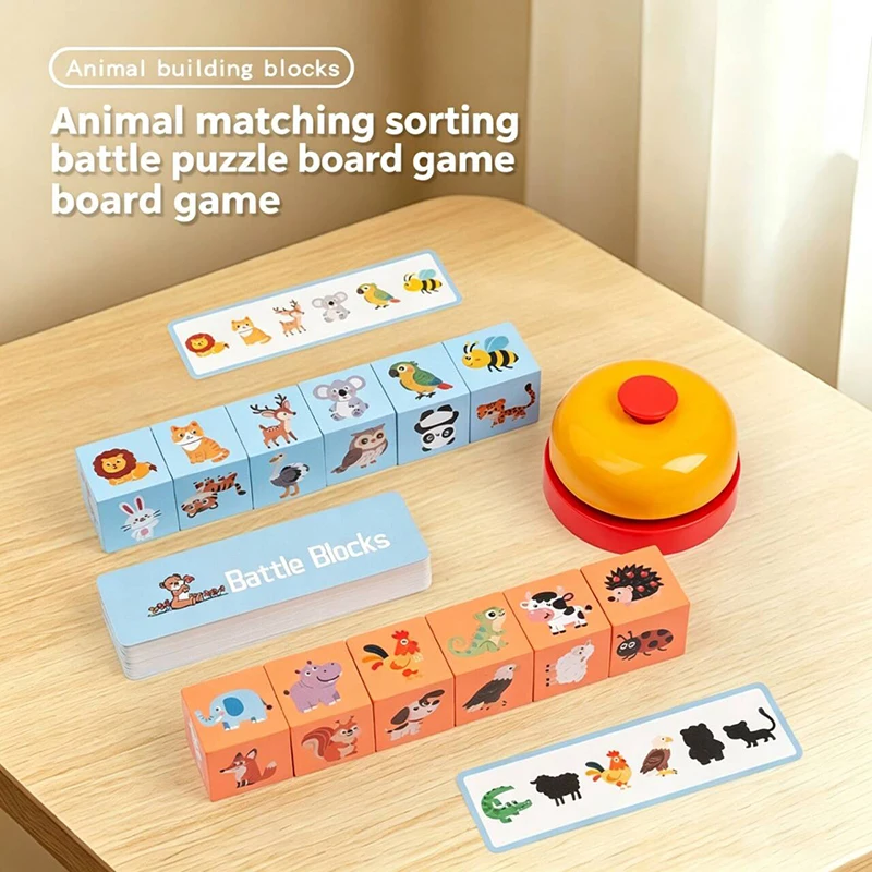 Wooden Animal Matching Spell Word Toy Letter Cognitive Challenge Memory English Word Game Learning Educational Toys For Children
