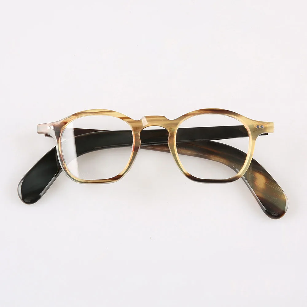 

Eyeglass Frames Unique Handmade Natural Horn Prescription Man's Glasses Frames Vintage Square Retro Optical Lenses Eyeglasses