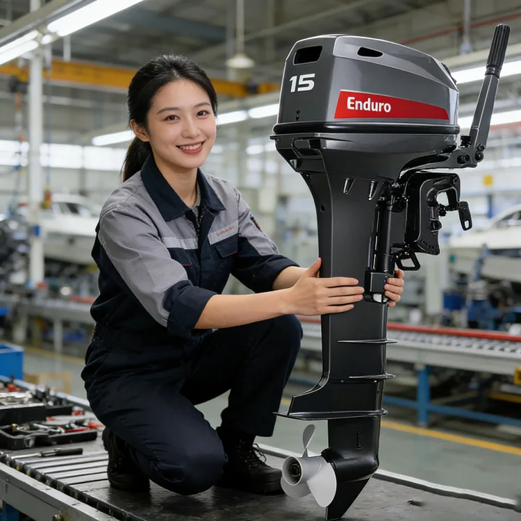New  E15DMHS 15HP Outboard Motor - Complete With F-N-R Gear, 4-Position Trim, 2.08 Gear Ratio, Ready To Run