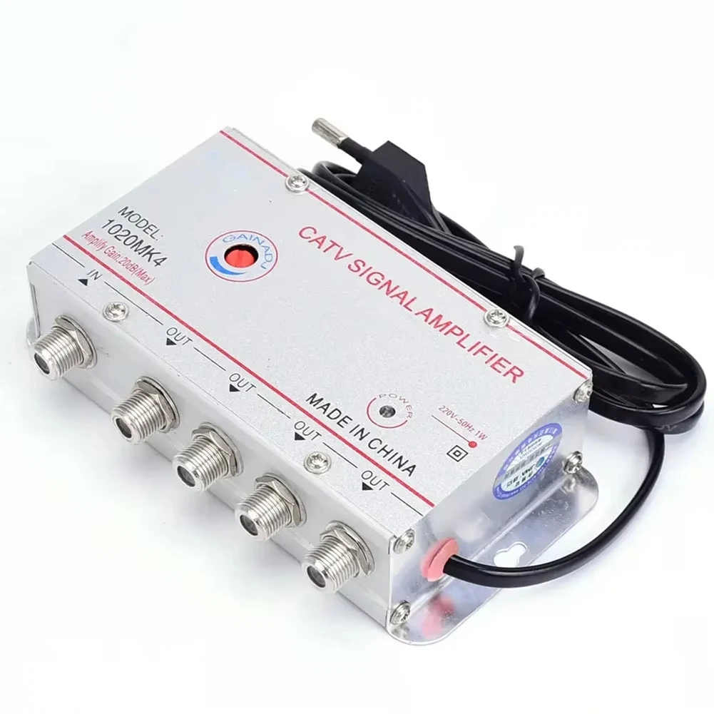 

B37B-Cable TV Splitter Amplifier 20Db Digital TV Antenna Signal Booster Home Tv Equipments 45Mhz To 860Mhz EU Plug