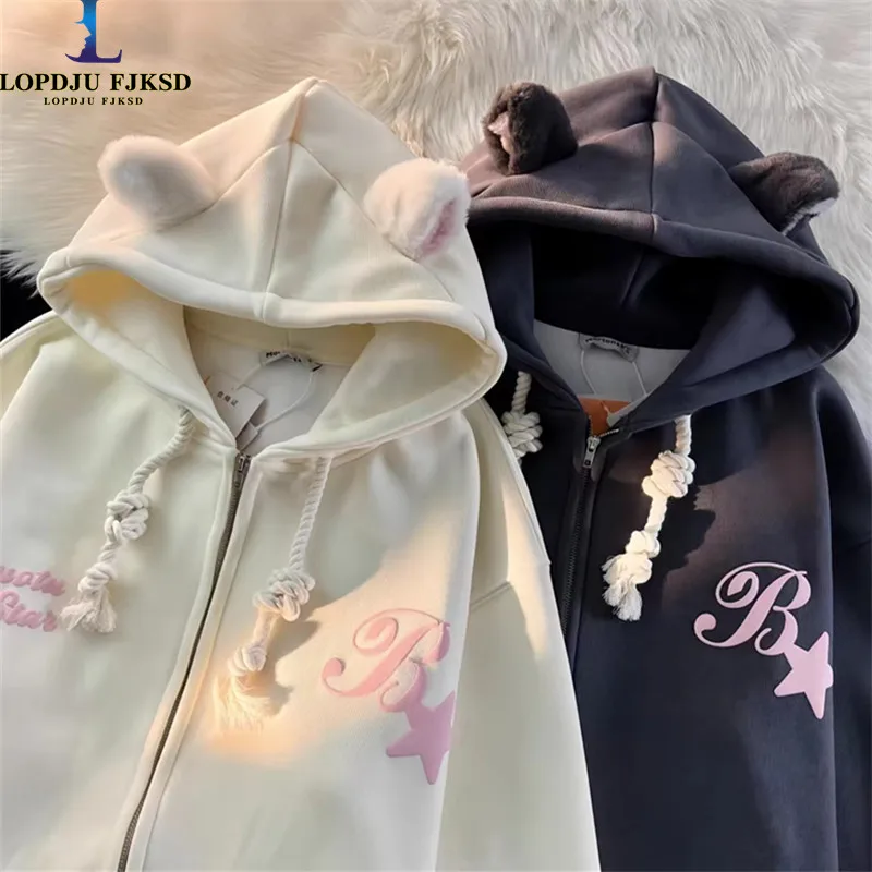 Casual Coats for Women,Embroidery Letter Man Jackets,Female Overcoat,Thicken Warm Clothes,High Quality,Hooded,Winter2024