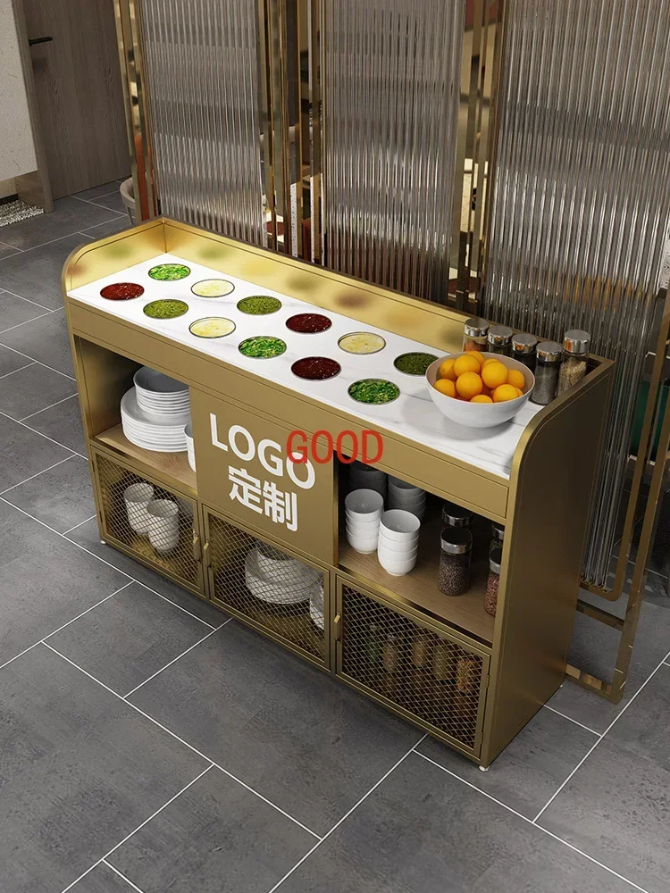 Simple and modern self-service seasoning table hot pot restaurant