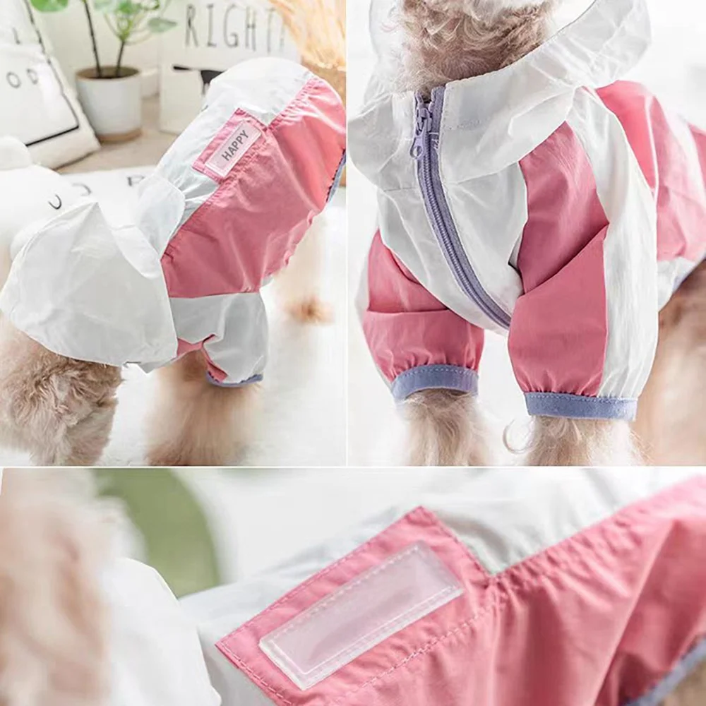 Frühling Sommer dünne wasserdichte Sonnenschutzkleidung für Hunde Teddy Bichon Schnauzer Outdoor zweibeiniger Hutpullover