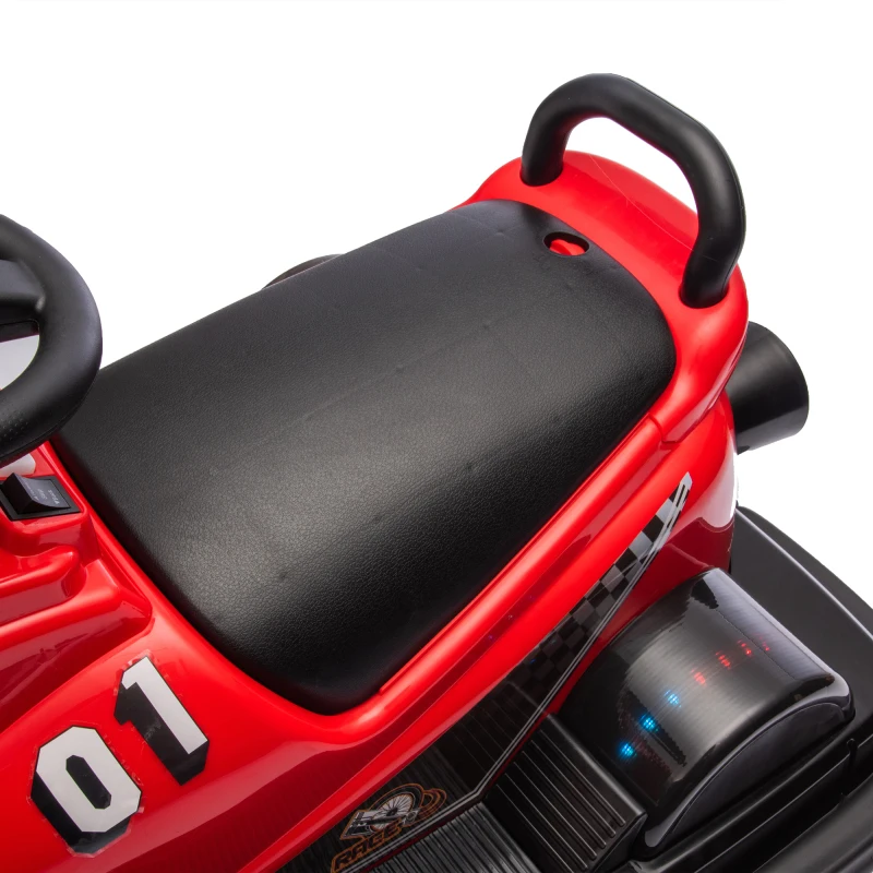 سيارة ممتصة للصدمات للأطفال 12 فولت تدور 360 درجة في مكان تشغيل المؤثرات الصوتية والأضواء للأطفال الذين تتراوح أعمارهم بين 3-5 سنوات أحمر