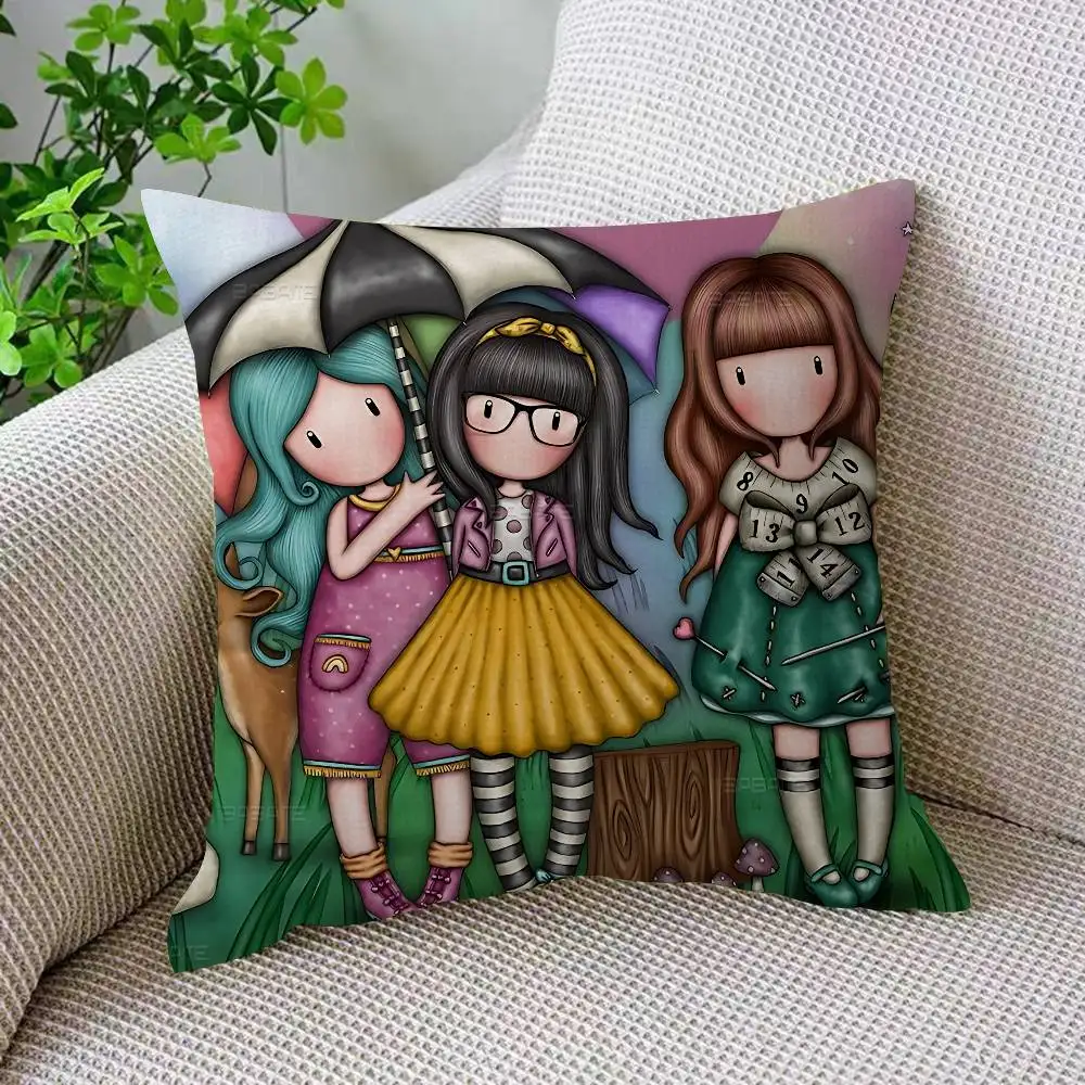 Cute Gorjusses Cartoon S-Santoro Cushion Cover Pillowcase Upholstery Sofa Throw Pillow Home Decor Pillowcas