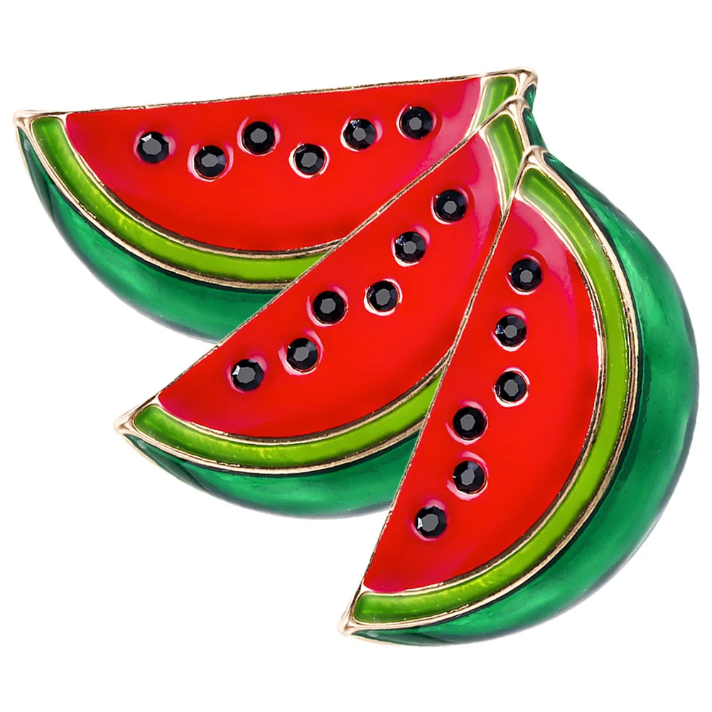 3 Pcs Watermelon Brooch Clips Sweater For Cardigans Shirt Dress Boutonniere Pins Alloy Shawl Clasps Clothing Miss