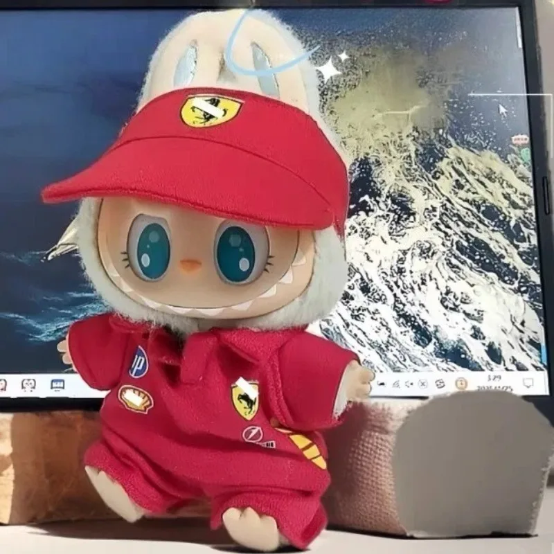Ropa de muñeca de carreras F1 para Labubu 3,0, traje elegante y moderno, Mini uniforme de Labubu de felpa, accesorios para muñecas, regalos de navidad