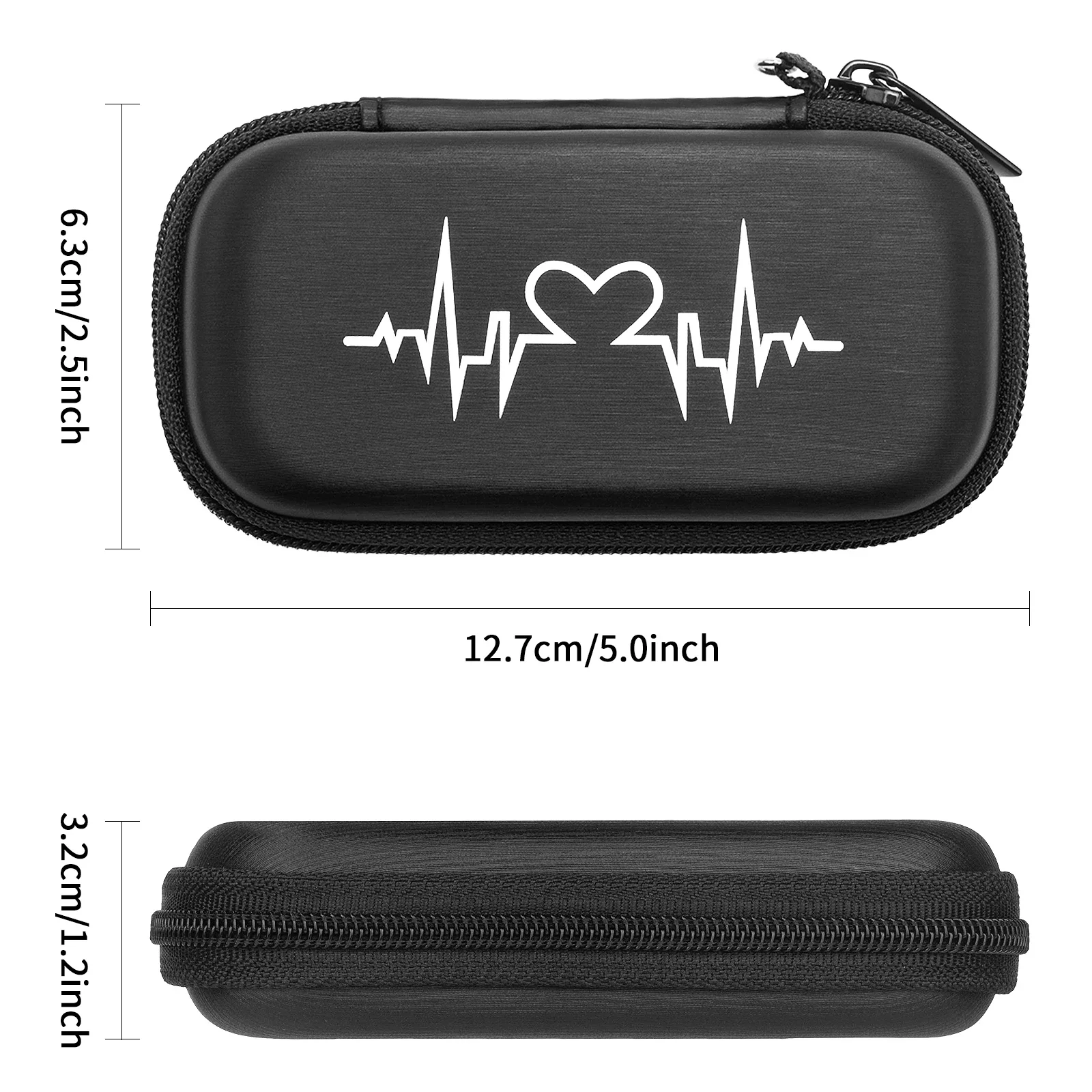 حافظة Yinke EVA متوافقة مع AliveCor Kardia Mobile EKG / Wireless 6-Lead EKG غطاء حماية لمراقبة القلب وحقيبة تخزين