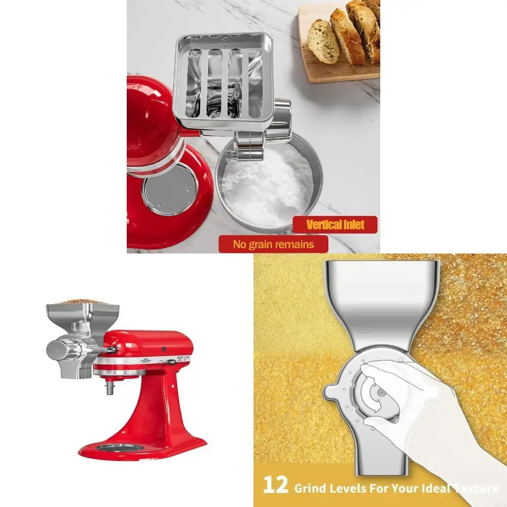 M6CB Grains Grinder With Precisely 12 Level Adjustable Coarseness Grains Mill Attachment For Flour Coffee Powder Making