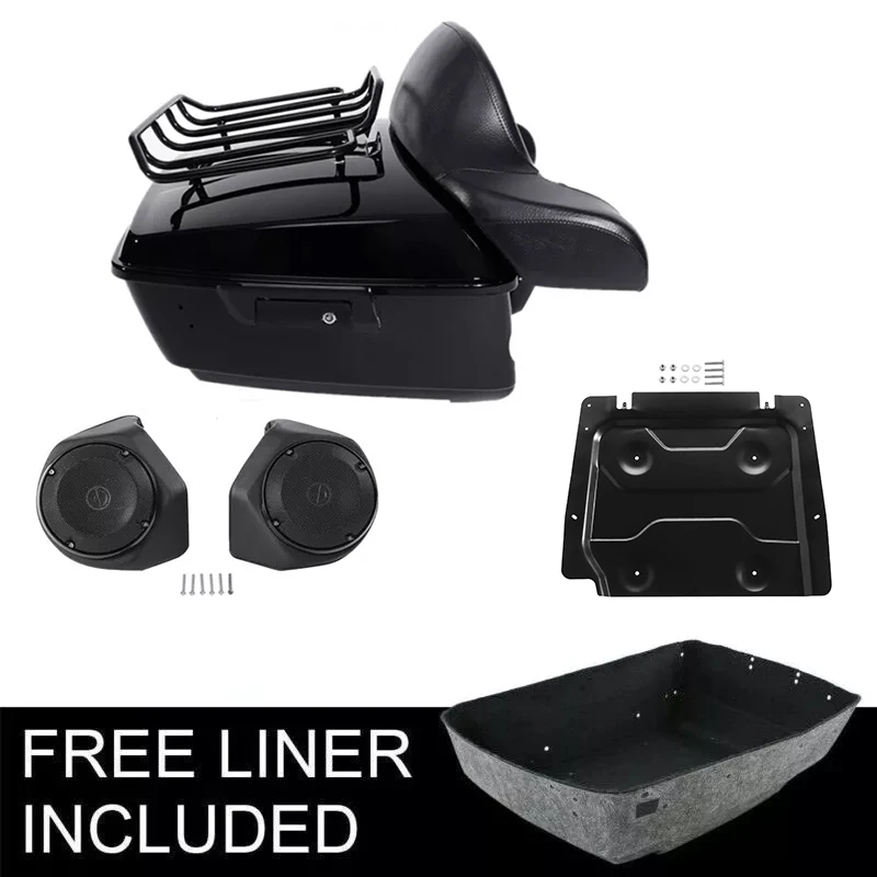 

Motorcycle King Trunk Backrest Pad Speakers For Harley Touring Trunk Road King Street Glide 2014-2025