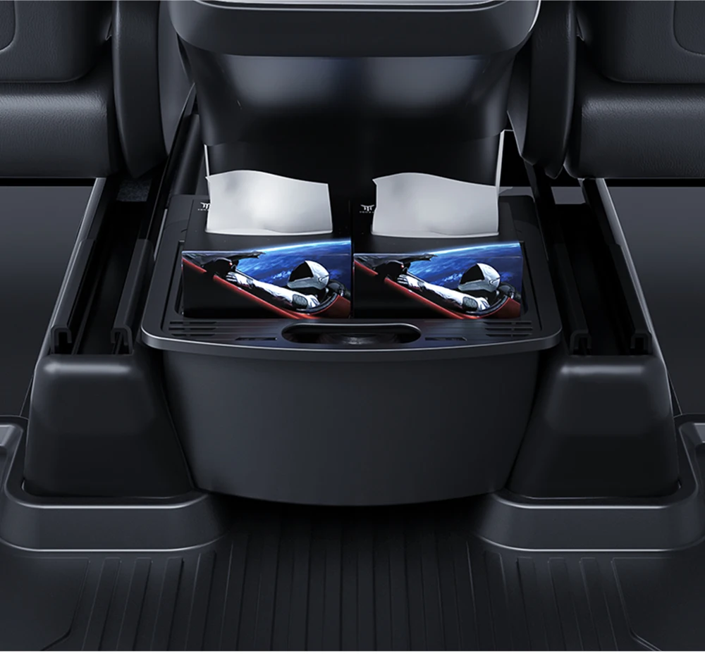 YZ Für Tesla Model Y Juniper 2021-2026 Magnetische Saugnapf-Aufbewahrungsbox für die Rückbank, Zwischenstauraum für Tesla, Autozubehör – Detail 20