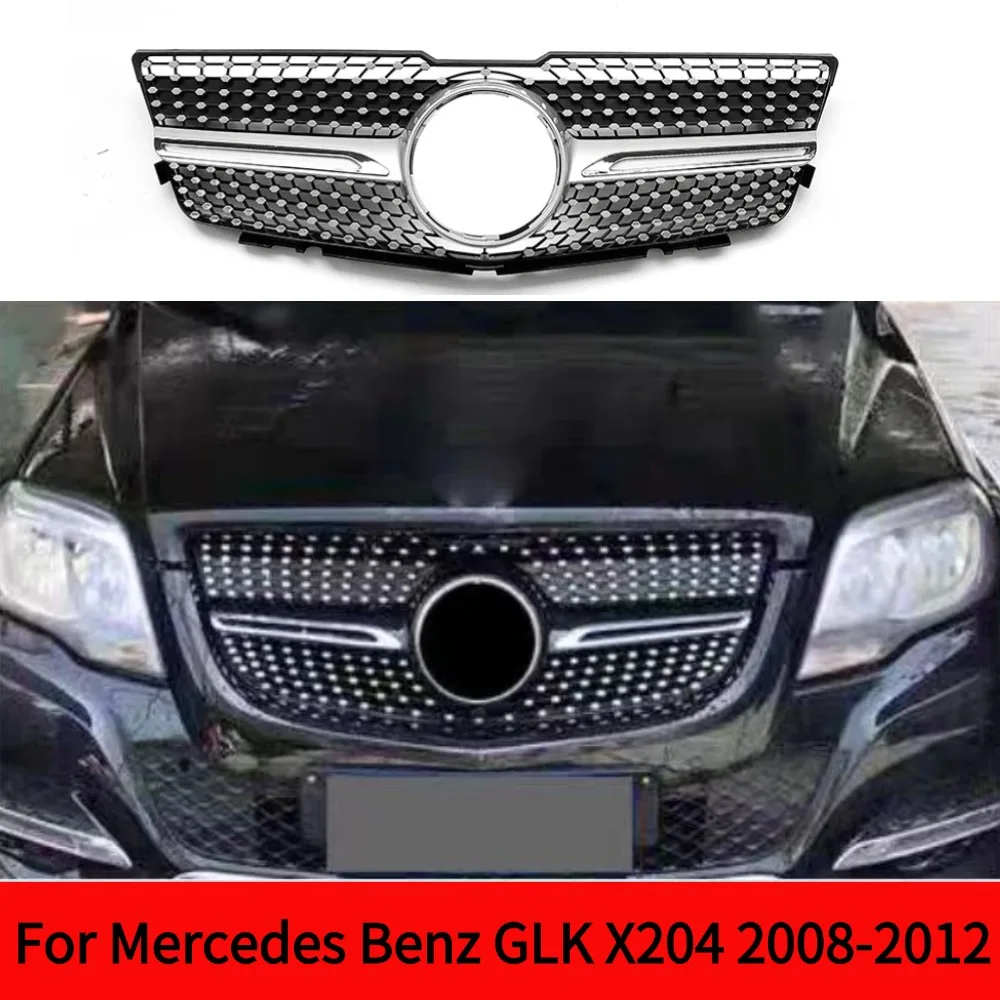 For Mercedes Benz GLK X204 2008-2012 GLK280 GLK300 GLK350 Front Bumper Grilles GT Diamonds Style Upper Grilles