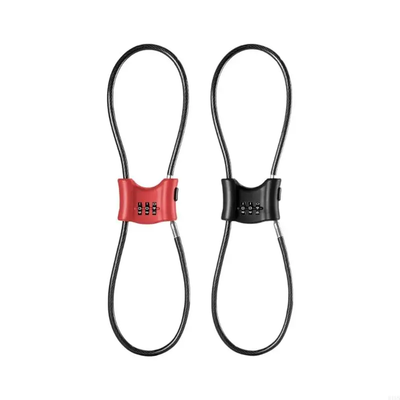 

2025 New Flexible Steel Cable Anti Theft Motorcycle Helmets Lock 3 Digit Combination Lock