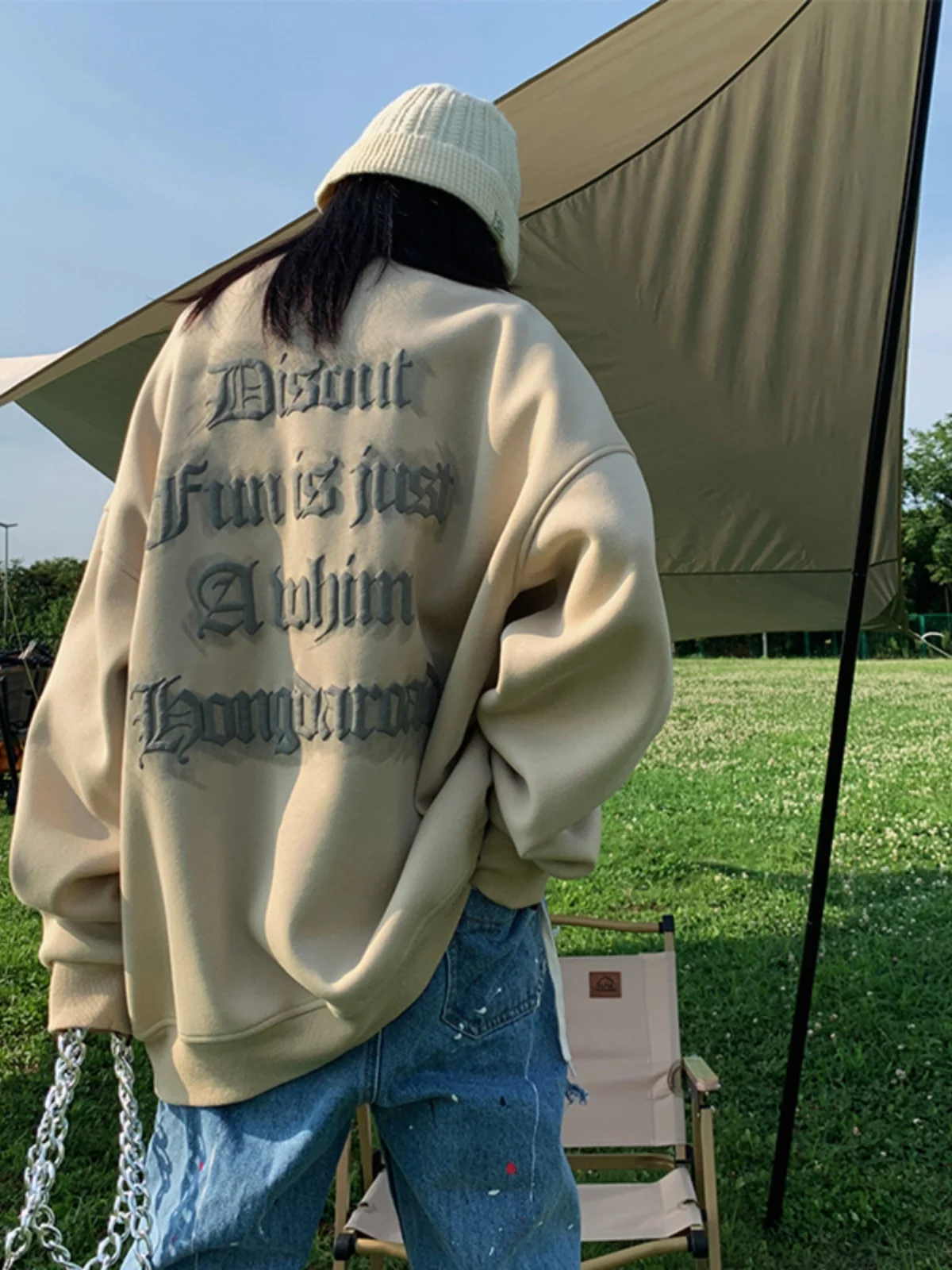 

Мужская толстовка оверсайз с круглым вырезом в стиле West Coast, весна-осень, плотная, в американском ретро-стиле, для пар